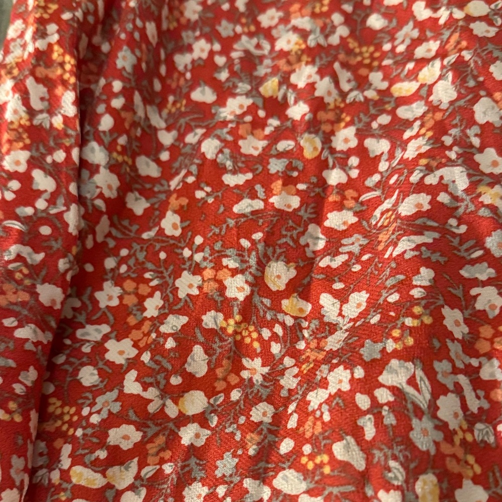 Rails Red Floral Button-Front Midi Skirt - Picture 7 of 7